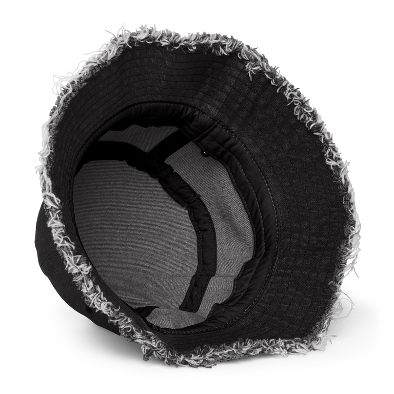 Distressed denim bucket hat