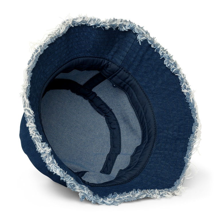 Distressed denim bucket hat