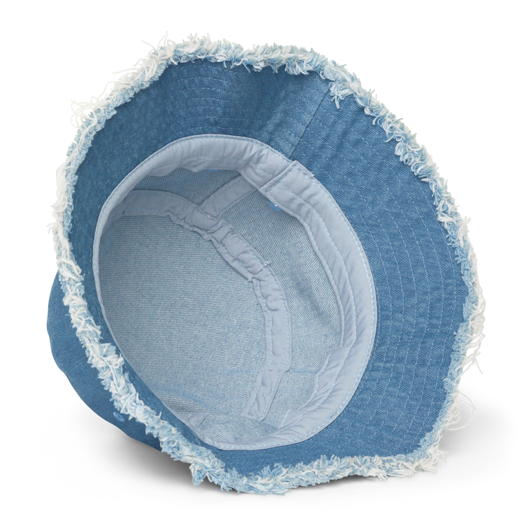 Distressed denim bucket hat